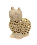 Hand Carved Natural Stone Soapstone Statue Cat With Baby Inside 7&quot; h. Vi... - £43.34 GBP