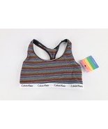 Deadstock Vintage Y2k Calvin Klein Spell Out Rainbow Striped Unlined Bra... - $67.63 CAD