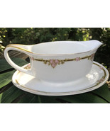 Vtg Pfeiffer Lowenstein Antoinette Mignon Czechoslovakia Gravy Boat Pink... - $93.82 CAD