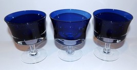 BEAUTIFUL SET OF 3 DENBY SWEDEN GLASS MIRAGE BLUE CHAMPAGNE/TALL SHERBET... - $43.55