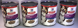 4ea 13oz Cans Hill&#39;s Science Diet Beef &amp; Barley Wet Dog Food, Adult 7+ White-NEW - £25.54 GBP