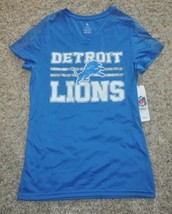 Womens Shirt NFL Football Detroit Lions Jr Girls Blue Short Sleeve $32-sz L - £13.18 GBP