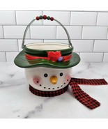 Snowman Christmas Candy Bowl or Holiday Hanging Decorative Flower Planter - £14.84 GBP