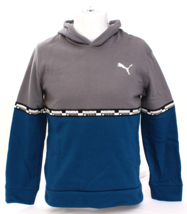 Puma Blue &amp; Gray Pullover Hooded Sweatshirt Hoodie Youth Boy&#39;s L NWT - £63.31 GBP