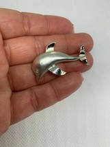 Vintage Silver Tone Gerry&#39;s Signed Dolphin Brooch Pin - £7.90 GBP