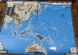 Set Of (2) 1991 TSR Eastern Asia / Australia Laminated Wargaming Hex  Maps - $80.18