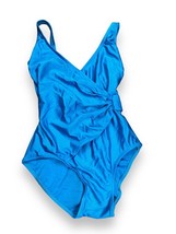 New Gottex Bright Blue Faux Wrap One Piece Women’s Swimsuit NWOT Sz 8 - £20.97 GBP
