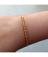 Yellow gemstone bracelet,citrine bracelet,gold filled beaded bracelet,go... - £28.57 GBP
