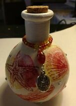 Seashells New Small Round Glass Jar Shelf Gifts Decor Sand Knick Knacks ... - $4.25