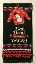 St Nicholas Square Kitchen Towel - &quot;Eat Drink and Be Tacky&quot; Christmas NWOT - £5.98 GBP