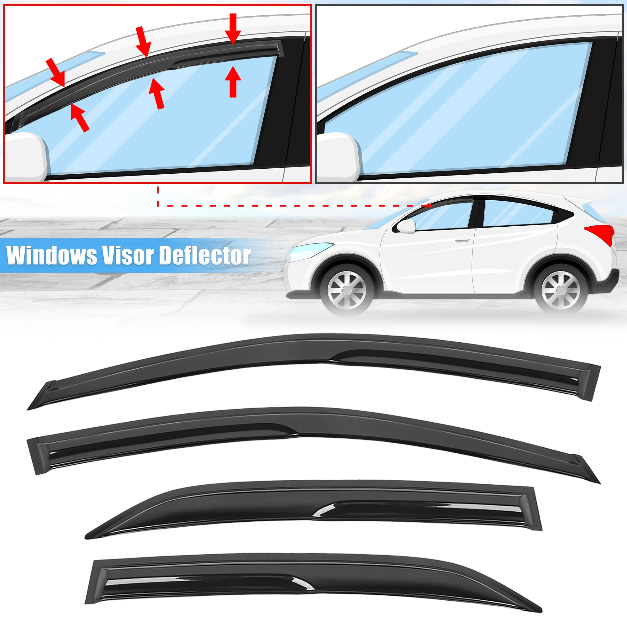 X Autohaux Side Window Deflector  Shade Rain Guards for  Corolla 09-13 - £79.30 GBP