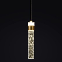 Gold Bubble Crystal Pendant Light - Modern Adjustable Ceiling Hanging LED Light - £46.39 GBP