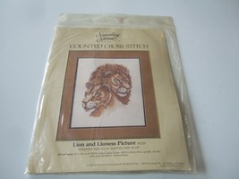 NEW SEALED CANDAMAR SOMETHING SPECIAL COUNTED CROSS STITCH  LION AND LIO... - $14.58