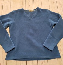 l.l bean small blue women Long Sleeve sweater V Neck - £5.87 GBP