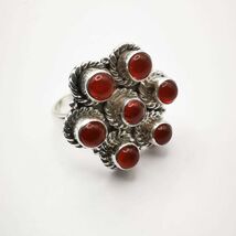 Artwork,Vintage,Unusual Women's Ring,925 Sterling Silver,Carnelian,Jewel... - $99.00