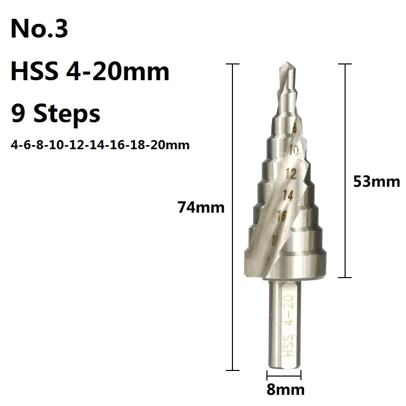 XCAN Step Cone Drill 1pc 4-20mm HSS Step Drilll Bit For   Hole Cutter Drilling T - £138.42 GBP