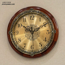 Exquisite Prestige Large Solid Wood Retro Silent Wall Clock For Living Room - £84.36 GBP+