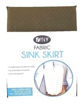 Fabric Sink Skirt Bathroom Decor  100% Waterproof Self Stick Brown - $11.87