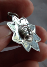 Vintage 925 Sterling Silver Mexico Jewelry Smiling Sun Face Pendant - £19.22 GBP