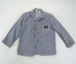 Vintage Oshkosh B&#39;Gosh Union Made Sanforized Railroad Jacket Striped Toddler - £45.38 GBP
