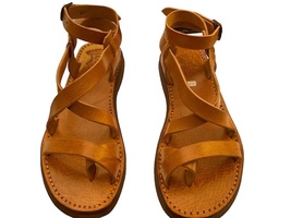 Women&#39;s Leather Sandals, Flat Sandals, Strap Sandals, Women&#39;s Leather Sa... - £56.48 GBP