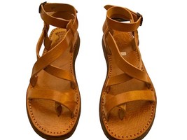 Women&#39;s Leather Sandals, Flat Sandals, Strap Sandals, Women&#39;s Leather Sa... - $71.90