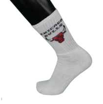 NOS Vintage 90s Spalding Mens Large Chicago Bulls Spell Out Crew Socks W... - £46.89 GBP