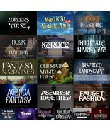 Fantasy Fonts 100+ Cricut Cricut Procreate Commercial Perfect Adobe Micr... - $8.21 CAD