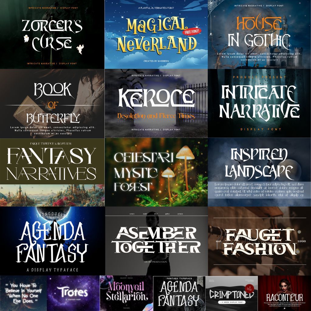 Fantasy Fonts 100+ Cricut Cricut Procreate Commercial Perfect Adobe Micr... - $5.99