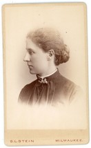 CIRCA 1885 Named Dated CDV Beautiful Profile of Woman Dress Stein Milwaukee, WI - £9.71 GBP