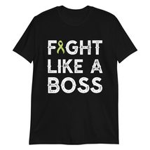 Fight Like a Boss Non-Hodgkin Lymphoma Cancer Awareness Lime Green Ribbon T-Shir - £15.37 GBP+
