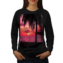 Wellcoda Romantic Sunset Womens Sweatshirt, Beach Casual Pullover Jumper - £22.73 GBP+