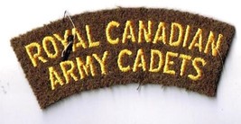Canadian Armed Forces Royal Army Cadets Gold On Brown Arm Patch 3.5" x 1.5" - $2.96