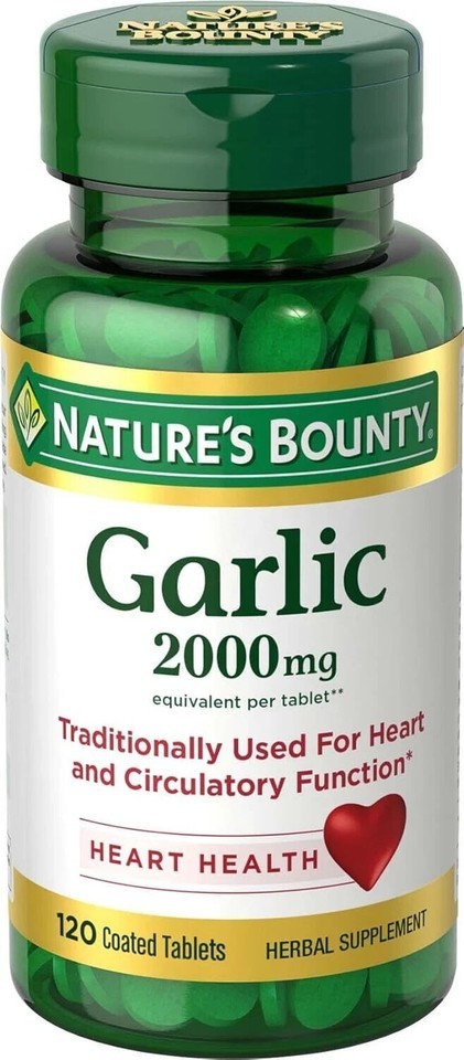 Garlic Tablets, Heart Health, 2000 Mg, Order Free Coated Tablets, 120 Ct - $10.66