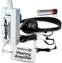 Hand Held Pocket Size Audio Amplifier with Headphones, Earbuds, Tactile On/Off V - £91.72 GBP