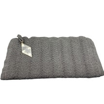 Vintage Black Crochet Woven Zipper Clutch with Acrylic Zipper Pull 8&quot;x15&quot; purse - £23.65 GBP