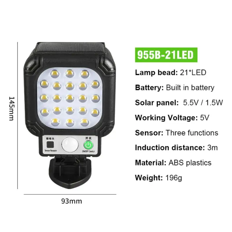 COB/LED Outdoor Solar Light Waterproof Human Induction Street Lamp PIR Motion Se - £149.08 GBP