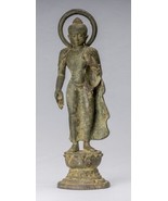 Maestra Antigüedad Indonesio Estilo Bronce Javanés Amithaba Buda - 42cm/... - $2,743.13