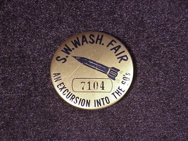 Vintage Southwest Washington Fair Pinback Button, Pin, with Rocket, Cheh... - $6.95