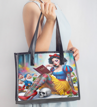 Edgy Rebel Tattooed Princess Bag | Clear Goth Fairy Tale Tote | Black In... - $34.99
