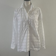 Tommy Hilfiger Womens Button Shirt White Boyfriend Fit Pocket Long Roll Tab SM - £15.08 GBP