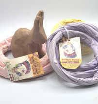Vintage Paper Craft Easter Paper Mache Bunny Rabbit  Jumbo Twister Ribbon - $487.85 MXN