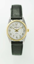 Watch-It Damenuhr Silber Gold Edelstahl Schwarz Leder Wasser Res Weiß Quarz - £11.60 GBP