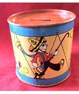 Vintage Toy Drum Bank Round Metal Lithograph Ohio Art 16/101 Fem Bisel P... - $12.21 CAD