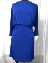 Laundry Women&#39;s Dress Royal Blue w/ Beading Size 8 - £38.10 GBP
