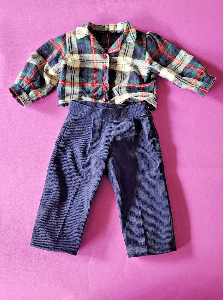 Vintage Retired American Girl Molly After School Outfit  Flannel Shirt Corduroys - $50.28