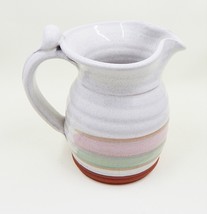 Southern Pottery Pastel Glazed Redware Creamer Pitcher Jug Vase Marked - £19.92 GBP