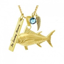 Tuna Fishing Gold Ash Urn - Love Charms™ Option - £31.42 GBP
