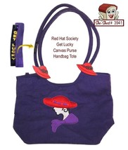 Red Hat Society Get Lucky Canvas Purse Handbag Tote Bag - £23.85 GBP