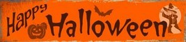 Happy Halloween Novelty Metal Mini Street Sign 4&quot; x 18&quot; Wall Decor - DS - £18.81 GBP